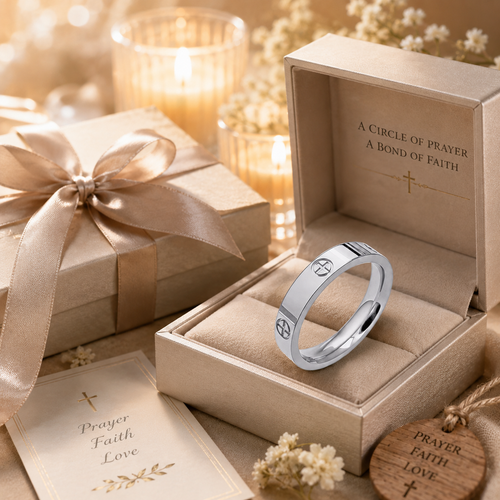 🙏A Prayer for You. A Prayer for Us All-Prayer Circle Cross Ring