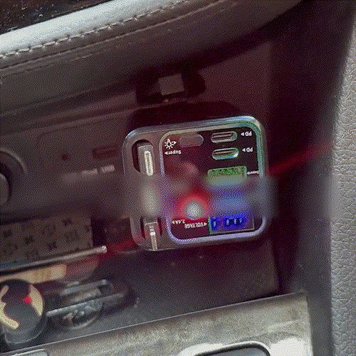 7-in-1 Retractable Car Charger 120W – Built-In Cables, Starry Sky Light & Voltage Display