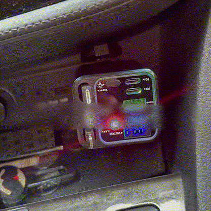 7-in-1 Retractable Car Charger 120W – Built-In Cables, Starry Sky Light & Voltage Display