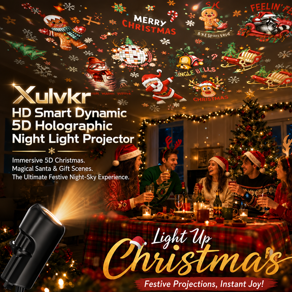 🎄Christmas Light Projector – Instant Holiday Magic For Your Home & Yard