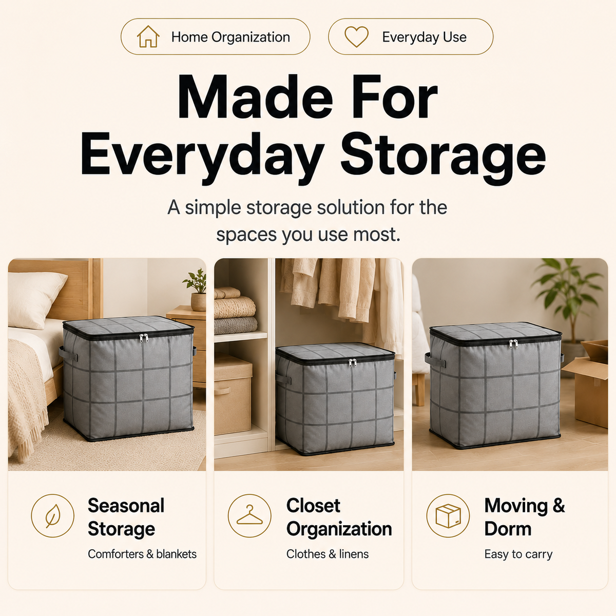 🏷️- XXL Foldable Storage Bag with Reinforced Handles