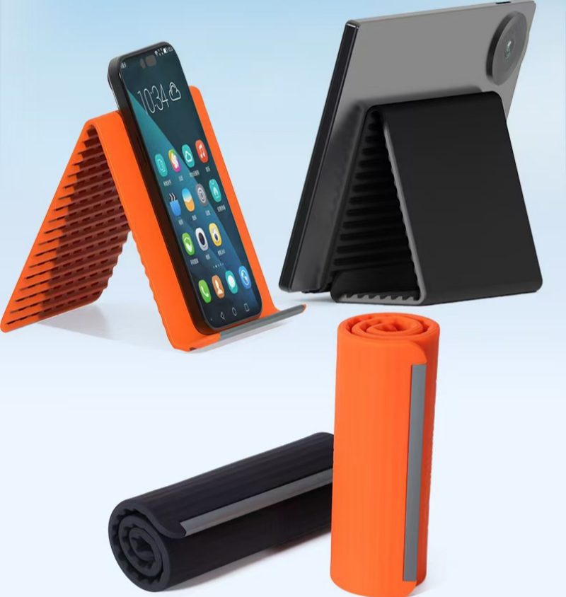 Ultra-Slim Foldable Phone Stand – Universal Adjustable Silicone Cradle for Desk & Travel