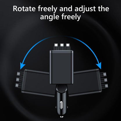 7-in-1 Retractable Car Charger 120W – Built-In Cables, Starry Sky Light & Voltage Display