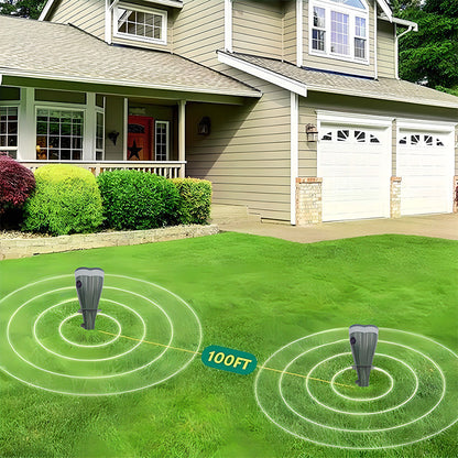 Solar-powered waterproof spiral rodent repellent device
