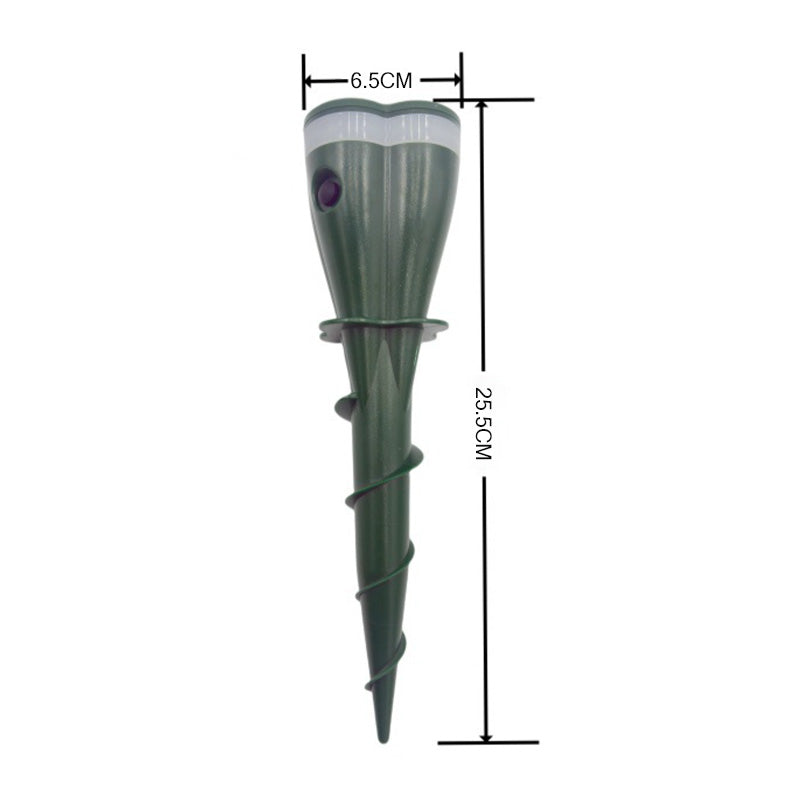 Solar-powered waterproof spiral rodent repellent device